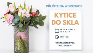 Pozvánka na workshop Kytice do skla s obrázkem kytice tulipánů ve váze